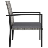 NNEVL 3 Piece Garden Dining Set Poly Rattan Grey
