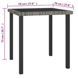 NNEVL 3 Piece Garden Dining Set Poly Rattan Grey