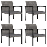 NNEVL 5 Piece Garden Dining Set Poly Rattan Grey