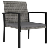 NNEVL 5 Piece Garden Dining Set Poly Rattan Grey
