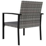 NNEVL 5 Piece Garden Dining Set Poly Rattan Grey