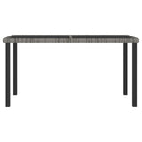 NNEVL 5 Piece Garden Dining Set Poly Rattan Grey