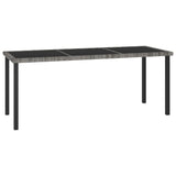 NNEVL 9 Piece Garden Dining Set Poly Rattan Grey