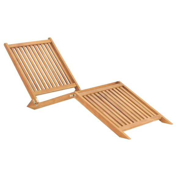NNEVL Sun Lounger Solid Teak Wood