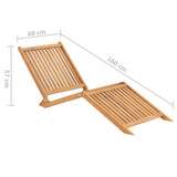 NNEVL Sun Lounger Solid Teak Wood