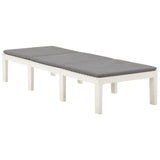 NNEVL Sun Lounger with Cushion Plastic White