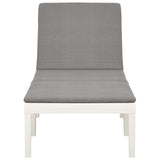 NNEVL Sun Lounger with Cushion Plastic White