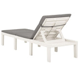 NNEVL Sun Lounger with Cushion Plastic White