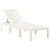 NNEVL Sun Lounger with Cushion Plastic White