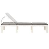 NNEVL Sun Lounger with Cushion Plastic White