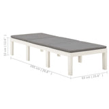 NNEVL Sun Lounger with Cushion Plastic White