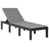 NNEVL Sun Lounger with Cushion Plastic Anthracite