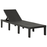 NNEVL Sun Lounger with Cushion Plastic Anthracite