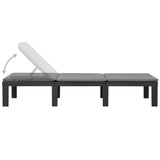 NNEVL Sun Lounger with Cushion Plastic Anthracite