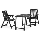 NNEVL 3 Piece Folding Bistro Set Plastic Grey