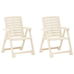 NNEVL Garden Chairs 2 pcs Plastic White