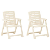 NNEVL Garden Chairs 2 pcs Plastic White