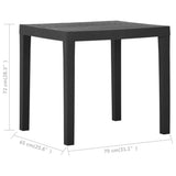NNEVL Garden Table Grey 79x65x72 cm Plastic