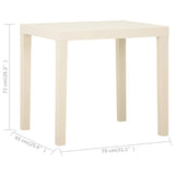 NNEVL Garden Table White 79x65x72 cm Plastic