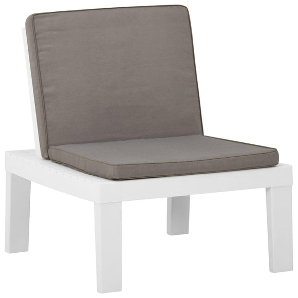 NNEVL Garden Lounge Chair with Cushion Plastic White