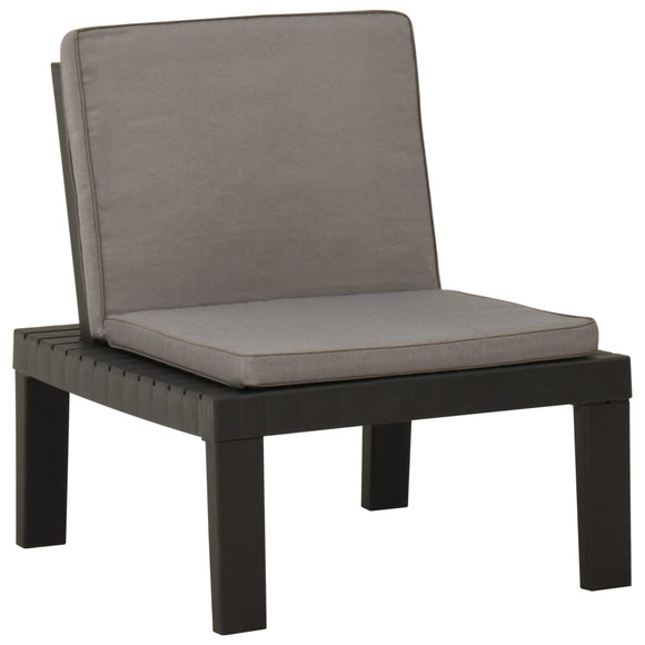 NNEVL Garden Lounge Chair with Cushion Plastic Grey