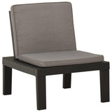 NNEVL Garden Lounge Chair with Cushion Plastic Grey