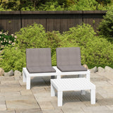 NNEVL 2 Piece Garden Lounge Set with Cushions Plastic White