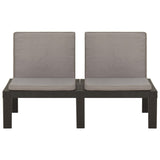 NNEVL 2 Piece Garden Lounge Set with Cushions Plastic Grey