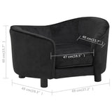 NNEVL Dog Sofa Black 69x49x40 cm Plush
