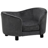 NNEVL Dog Sofa Dark Grey 69x49x40 cm Plush