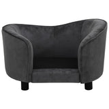 NNEVL Dog Sofa Dark Grey 69x49x40 cm Plush