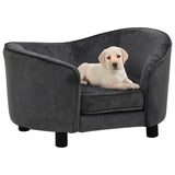 NNEVL Dog Sofa Dark Grey 69x49x40 cm Plush