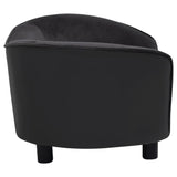 NNEVL Dog Sofa Black 69x49x40 cm Plush and Faux Leather