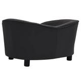 NNEVL Dog Sofa Black 69x49x40 cm Plush and Faux Leather