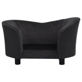 NNEVL Dog Sofa Black 69x49x40 cm Plush and Faux Leather