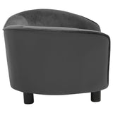 NNEVL Dog Sofa Dark Grey 69x49x40 cm Plush and Faux Leather