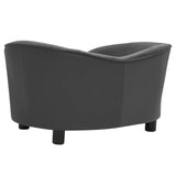 NNEVL Dog Sofa Dark Grey 69x49x40 cm Plush and Faux Leather