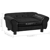 NNEVL Dog Sofa Black 72x45x30 cm Plush