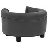 NNEVL Dog Sofa Dark Grey 48x48x32 cm Plush and Faux Leather