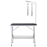 NNEVL Adjustable Dog Grooming Table with 2 Loops and Basket