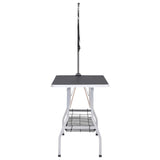 NNEVL Adjustable Dog Grooming Table with 2 Loops and Basket