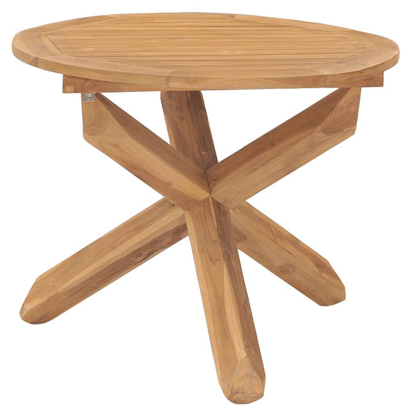 NNEVL Garden Dining Table Ø90x75 cm Solid Wood Teak