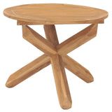NNEVL Garden Dining Table Ø90x75 cm Solid Wood Teak