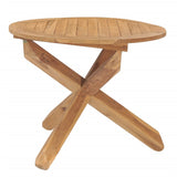 NNEVL Garden Dining Table Ø90x75 cm Solid Wood Teak