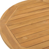 NNEVL Garden Dining Table Ø90x75 cm Solid Wood Teak