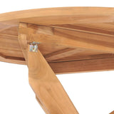 NNEVL Garden Dining Table Ø90x75 cm Solid Wood Teak