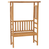 NNEVL Garden Bench with Pergola 115 cm Solid Wood Teak