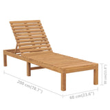 NNEVL Sun Lounger Solid Wood Teak