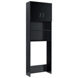 NNEVL Washing Machine Cabinet High Gloss Black 64x25.5x190 cm