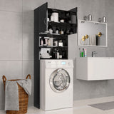NNEVL Washing Machine Cabinet High Gloss Black 64x25.5x190 cm